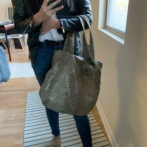 Perlina Reptile Skin Tote Bag